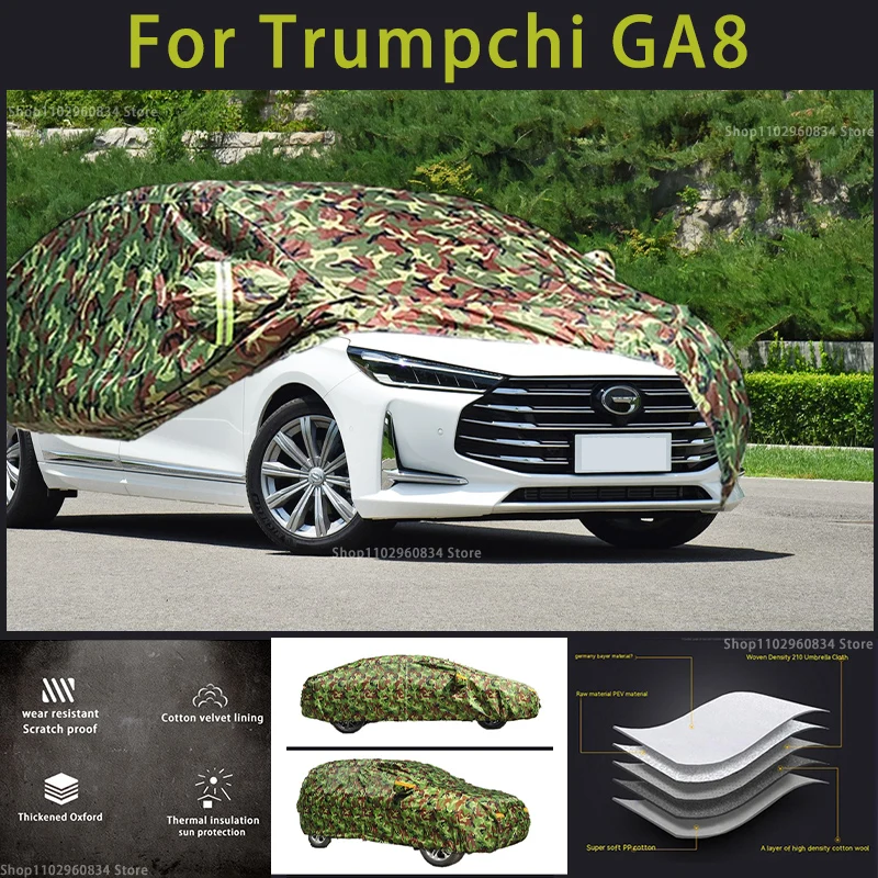 

For Trumpchi GA8 Oxford car cover Outdoor Protection Snow Cover Sunshade Waterproof Dustproof Camouflage Car Cover