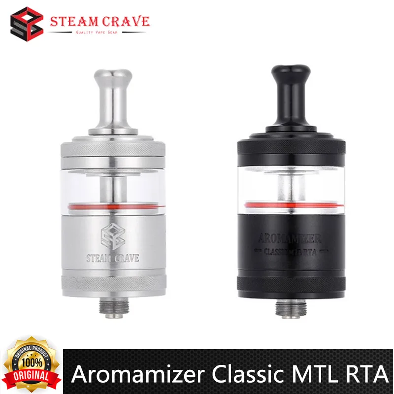 

Original Steam Crave Aromamizer Classic RTA 23mm Diameter 3.5ml Glass Top Fill Single Coil Deck 510 Thread MTL RDL Vape Atomizer