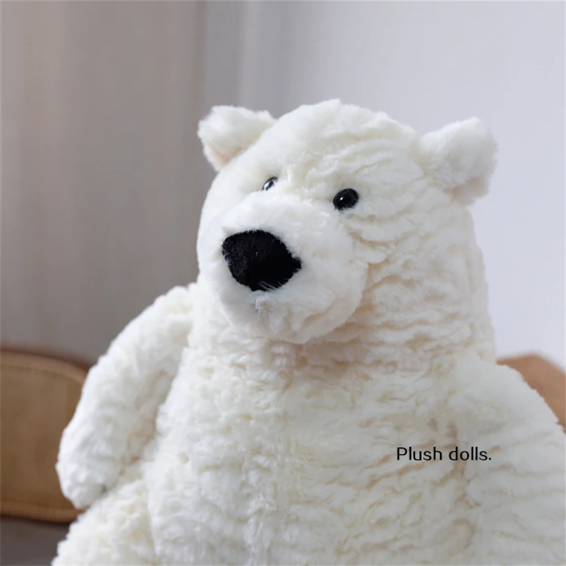 34cm Cute Polar Bear Doll Stuffed Animal Cartoon Furry White Bear