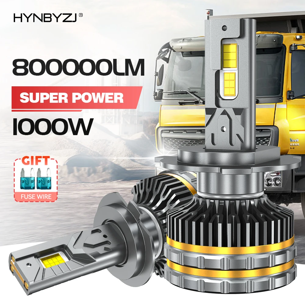 Hynbyzj Alimentatore 24V Led Camion Faro H7 Led Canbus H1 H3 H4 H11 9005 Hb3 9006 Hb4 Camion Camion Luce 24V Lampadina Faro