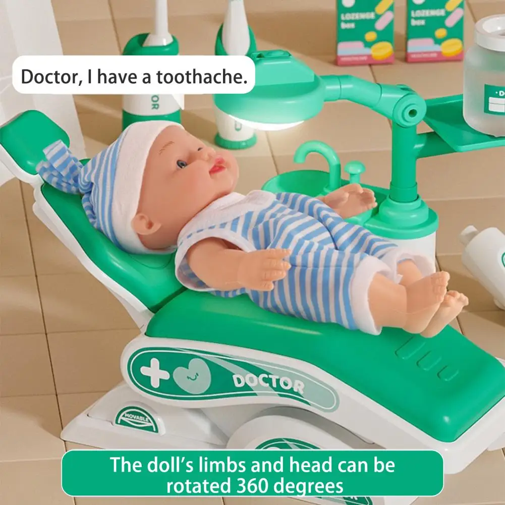 Dental Medical Chair for Kids Play House Toys Dental Chair Educational Dentist Doctor Playset for Toddlers 2-4 Kids