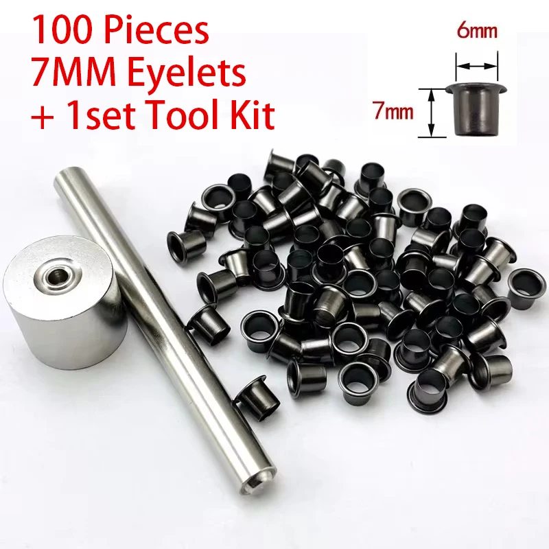 DIY 핸드 나이프 칼집 도구 세트용 아일렛 네일 도구 키트 및 Kydex 홀스터 칼집 아일렛, 6mm, 7mm, 1 세트