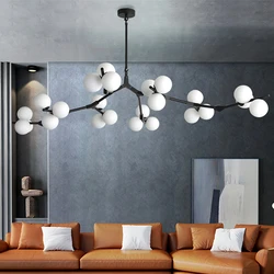 Tree Branches LED Chandelier Glass Balls Chandeliers Molecular Living Decoration Dining Bedroom Pendant Lighting Fixtures