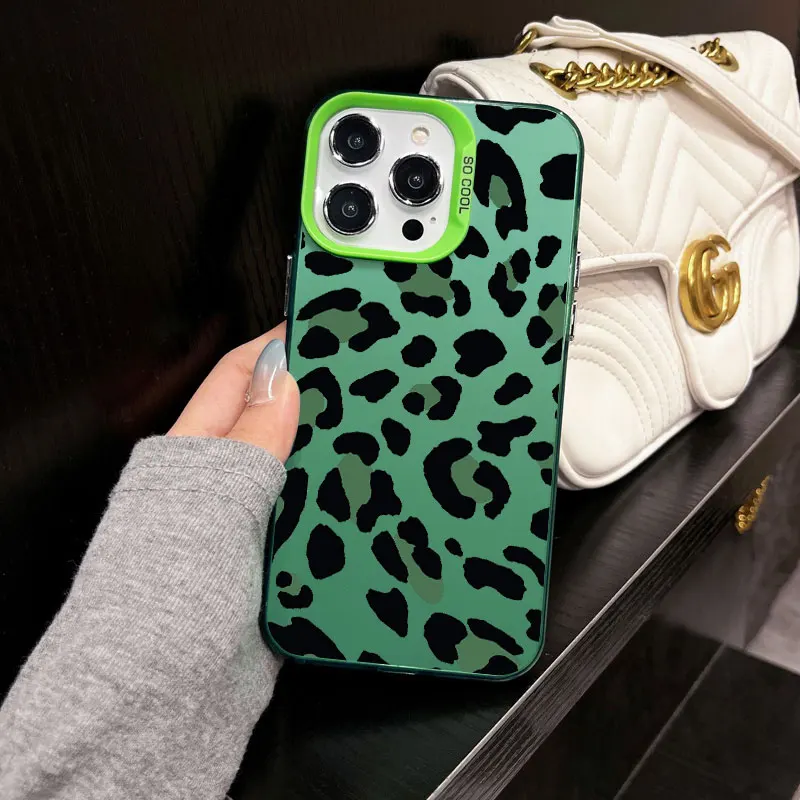 Modische Kreative Leoparden-Handyhülle für iPhone 17 16 14 15 Pro Max Plus 11 12 13 Mini Pro Max Stoßfeste Laser-Rückabdeckung ﻿ Funda – Detail 4
