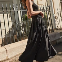 HXAO Black Dress Women Slim Simple O Neck Sleeveless Long Dress Holiday Dress Street Casual Dresses 2025 Women's Summer Dress - Image 6