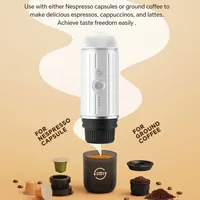 Portable Type-c Rechargeable Coffee Machine Hot/Cold Water Expresso Coffee Maker 2in1 Fit Capsule Ground for Outdoor Cafetiere 2