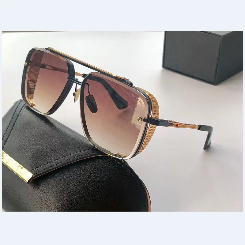 

Original Classic Vintage Polarized Gradient Brown Lenses Square Men Eyewear Trendy Alloy Frame MACH SIX Women Unisex Sun Glasses