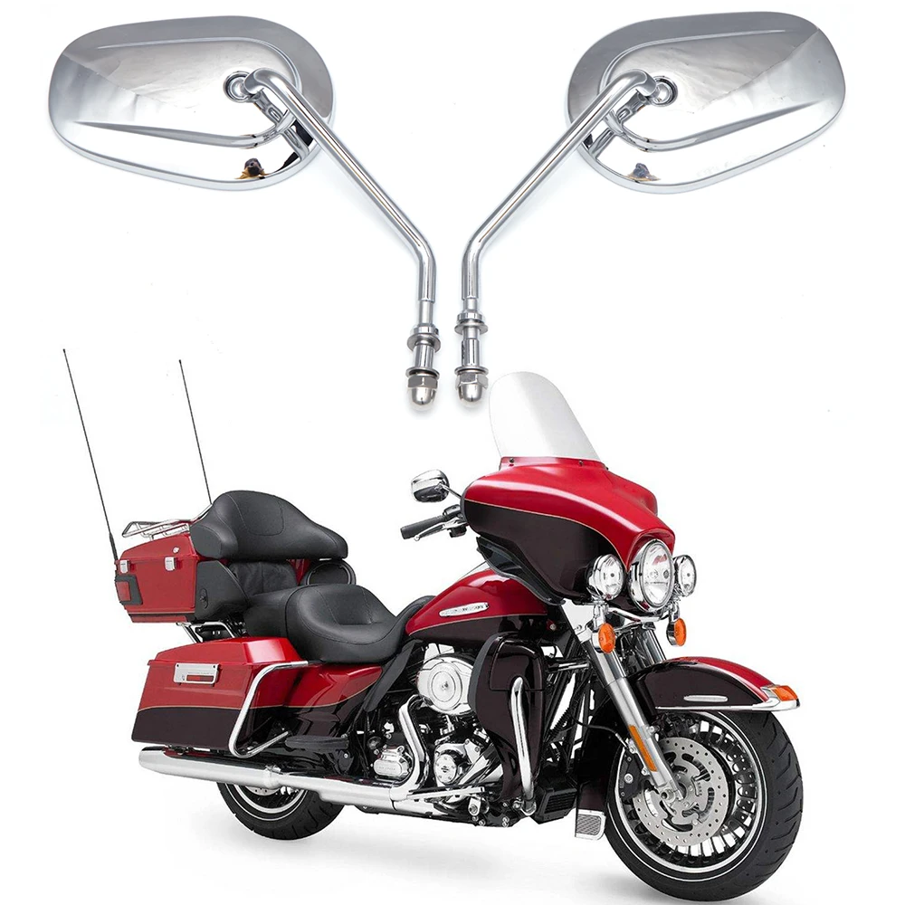 

8MM Motorcycle Rear View Side Mirrors For Harley Softail Dyna SPORTSTER XL 883 1200 Touring Road King Street Glide CVO