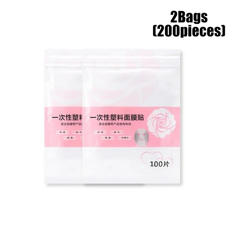 Bulk Pack of Disposable Transparent Face Mask Wraps for Beauty Makeup and Skincare