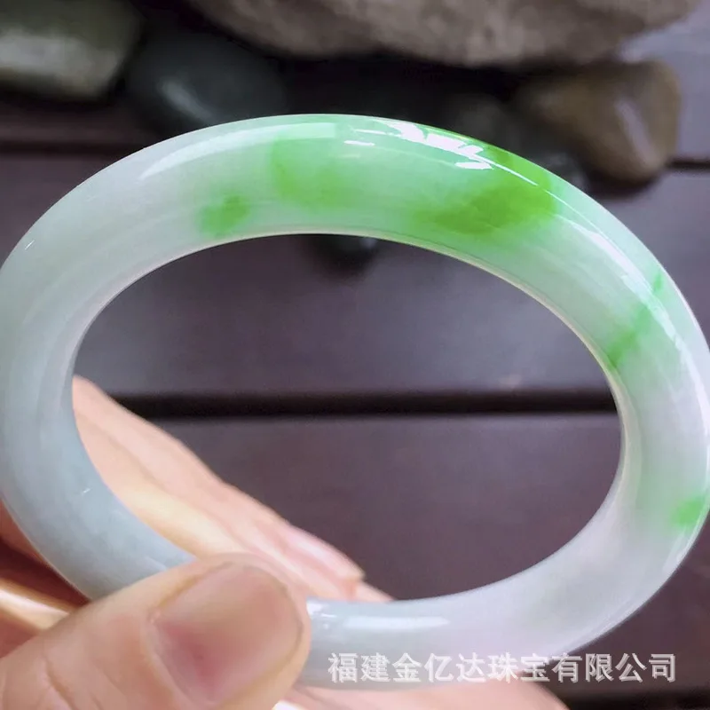 

Myanmar Natural Emerald a Ice Green round Bracelet Jade