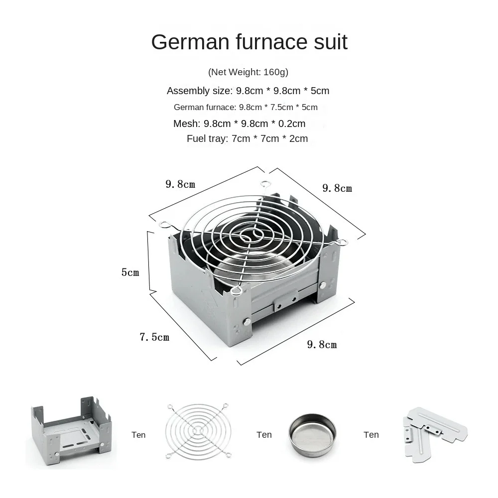 Tragbarer Taschenkocher für Rucksackreisen, zusammenklappbarer Herd für Outdoor-Reisen, tragbarer Herd, ultraleichter Alkoholkocher zum Wandern, Camping – Detail 3