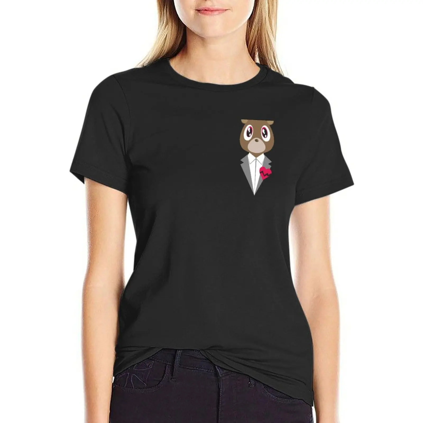 Kanye West Bear T-Shirt summer top Blouse Short sleeve tee funny t-shirts for Women loose fit