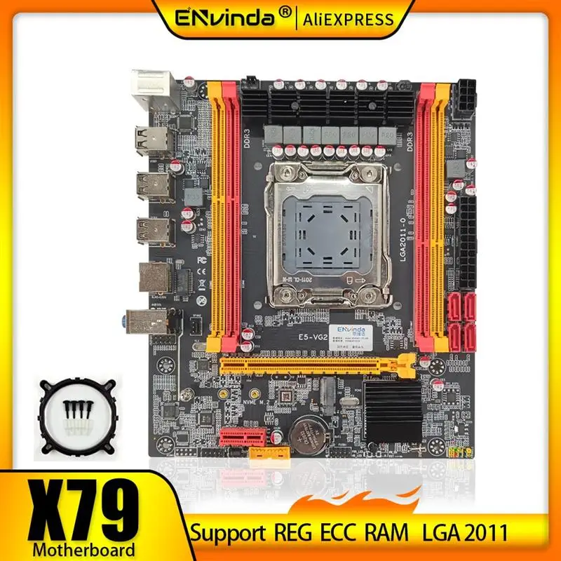 

Материнская плата Envinda X79, материнская плата LGA 2011, разъем M.2 NVME SATA SSD DDR3, ОЗУ для компьютера, материнская плата для Intel LGA2011 i7 Xeon E5
