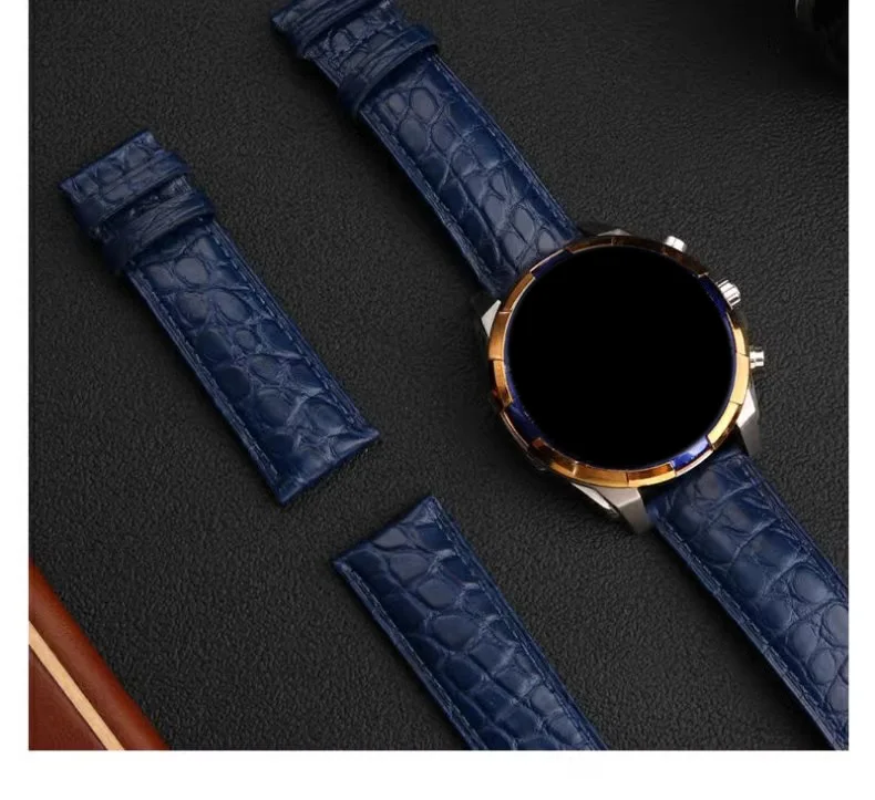 Alligator-Uhrenarmband 12mm 14mm 15mm 16mm 17mm 18mm 19mm 20mm 21mm 22mm Schwarz Braun Blau Krokodilleder-Uhrenarmband für Alle Marken – Detail 13