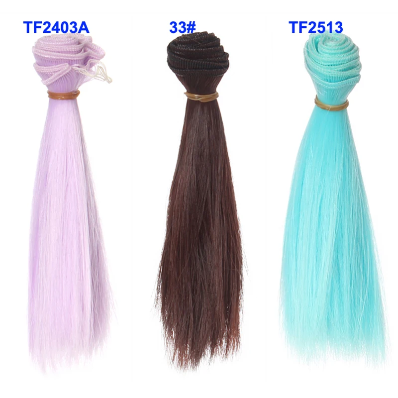 Bjd Hair 15cm*100CM Blue Green Purple Color Short Straight For 1/3 1/4 BJD Diy Doll Straight Wigs