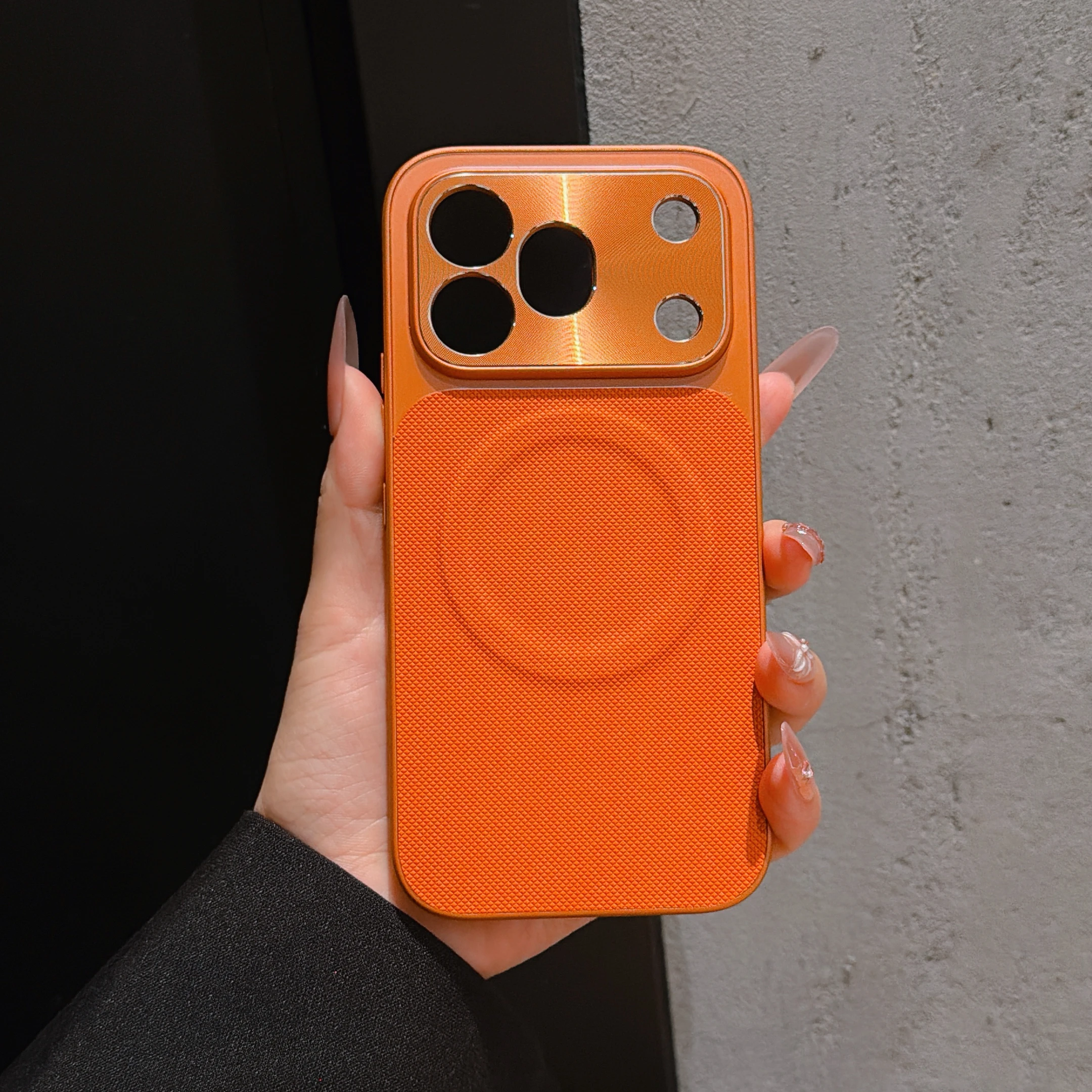 Luxury Vegan Leather Magnetic Stand Phone Case - Premium Protection with Scrub Finish