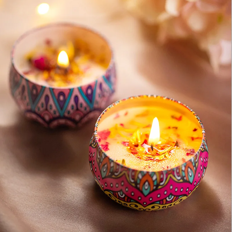 Soy Wax Scented Candle Tinplate Can Home Decoration