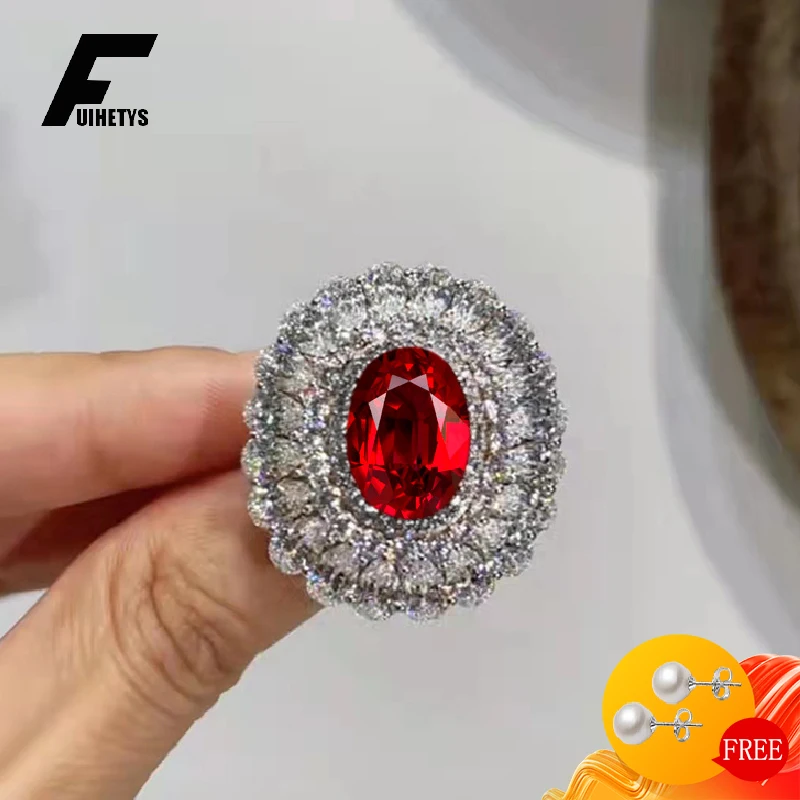 

FUIHETYS Women Ring 925 Silver Jewelry Fashion Accessories with Zircon Gemstone Open Finger Rings for Wedding Promise Party Gift