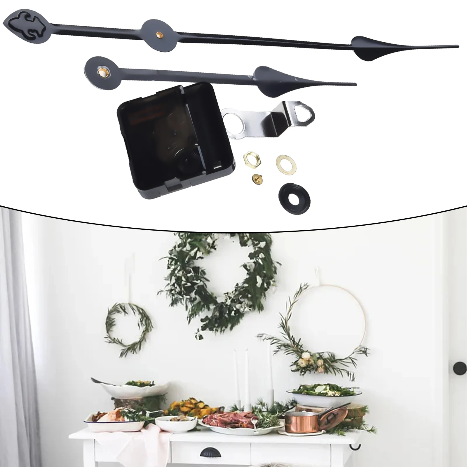 Quality Silent Quartz DIY Mechanism Movement Kit Large Long Hands Clock Movement High Torque Wall Clock Accessories Black 3