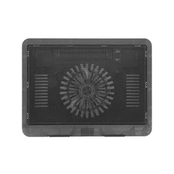 Enhanced Cooling Pad with Dual Fans, USB Port, LED Lighting, and Adjustable Stand (Black)