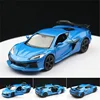 1:36 2023 Chevrolet Corvette Z06 Alloy Sports Car Model Diecast Metal Racing Vehicles Car Model Simulation Collection Kids Gifts 2