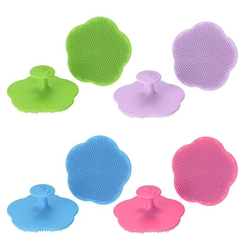 Baby Hair Brush Cute Infant Fetal Head Fat Cleaning Silicone Brush Newborn Soft Hair Comb Head Massager for Baby Care Accessorie