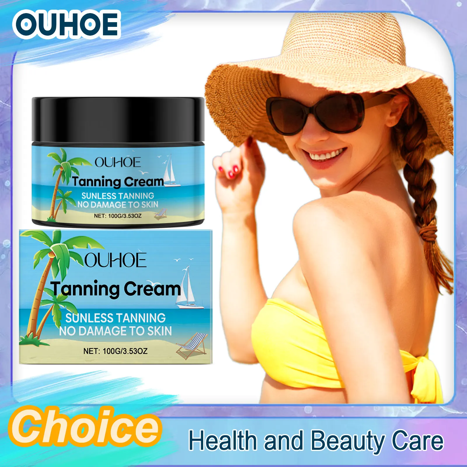 Self Tanning Cream Accelerating Darker Charming Bronze Brown Summer Seaside Sunbathing Sunless Radiant Tanning Hydrating Lotion