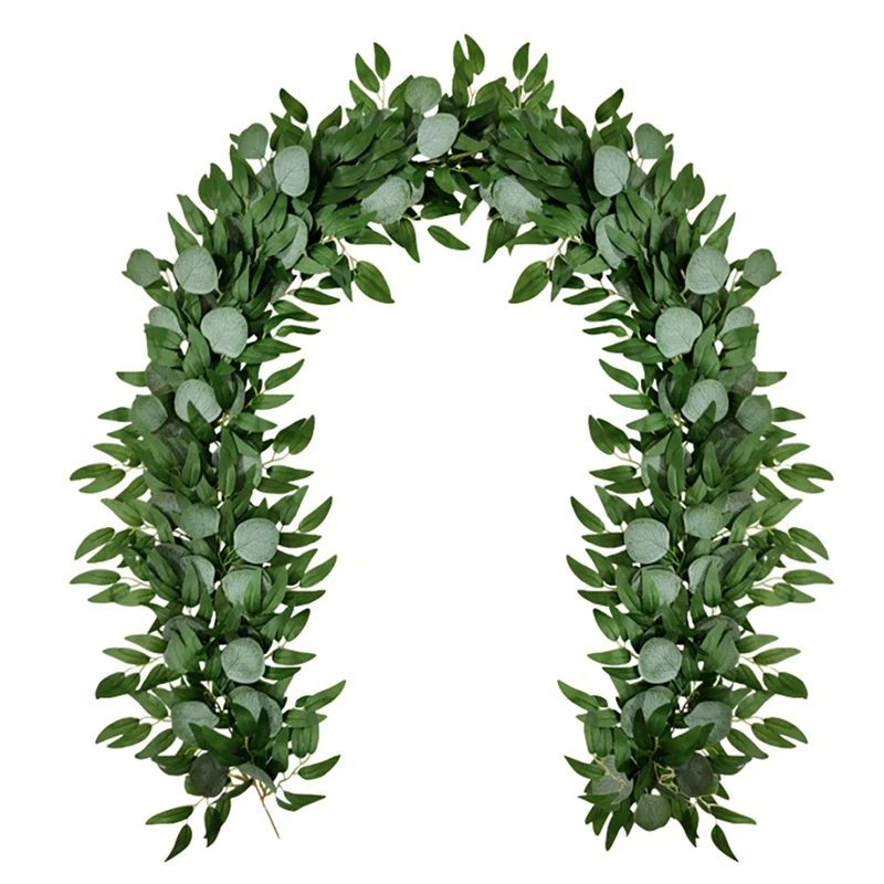 

10X Artificial Eucalyptus And Willow Vines Faux Garland Ivy For Wedding Backdrop Arch Wall Decor Table Runner Vine