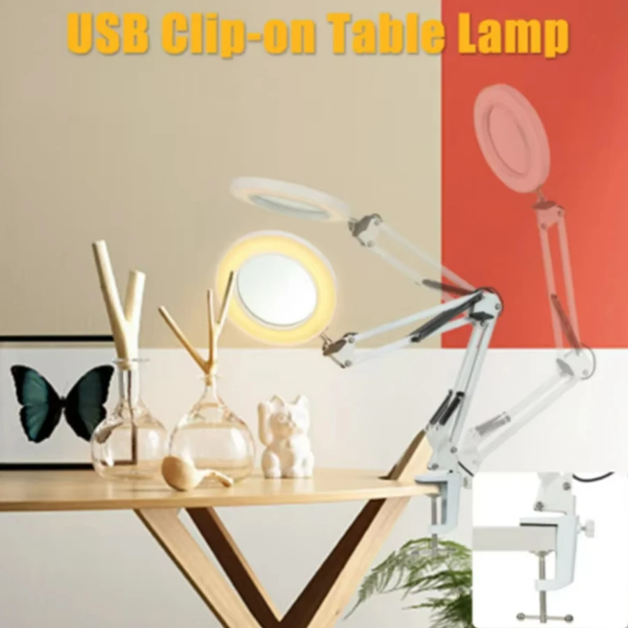 72LED 8X/10X NUOVO Lente d'ingrandimento illuminata USB 3 colori LED Lente d'ingrandimento per riparazione saldatore/Lampada da tavolo/Cura della pelle Bellezza_voghion.com