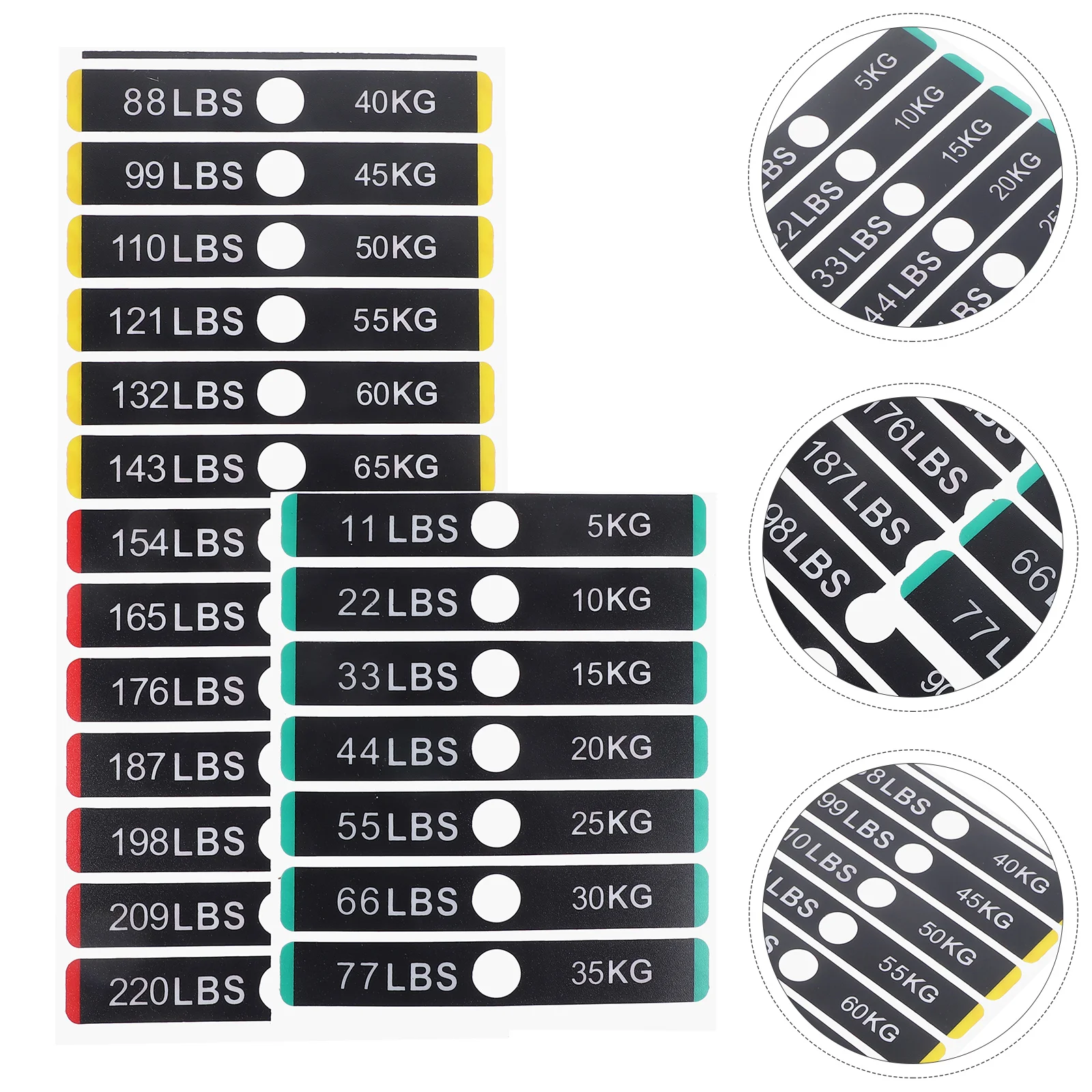 

1 Sheet of Gym Equipment Sticker Sticky Weighting Block Labels Weight Tabs Weight Stickers