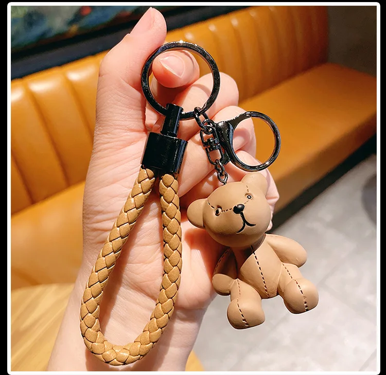 Harz Nachahmung Stoff Puppe Bär Schlüssel bund kleine Anhänger Puppe Schmuck Schlüssel ring kreative Anhänger Schlüssel bund Großhandel Zubehör – Detail 6
