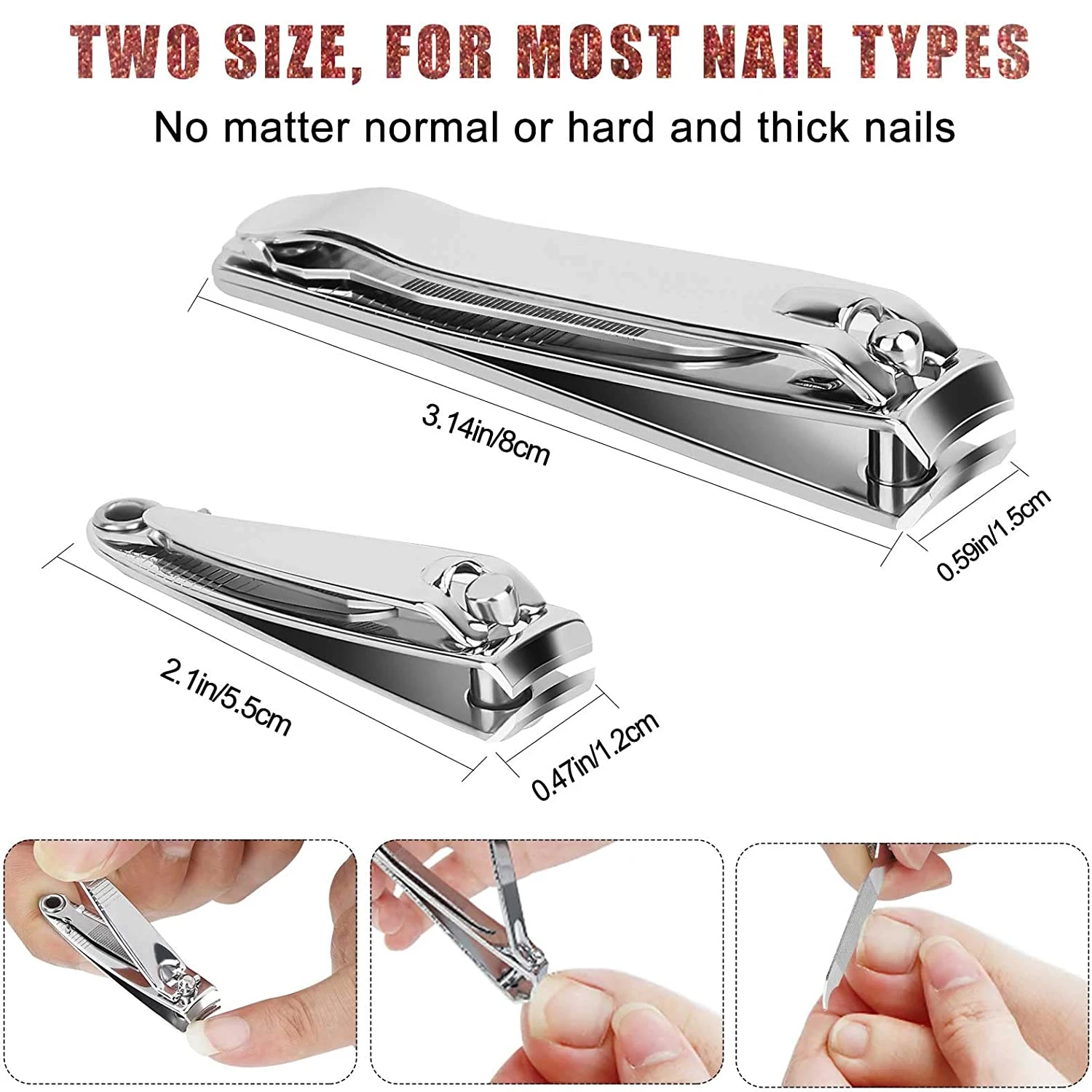 Nail Clippers with Catcher Heavy Duty Stainless Steel Fingernail and Toe Nail  Cutter Surgical Blades and Built-In Nail File - AliExpress