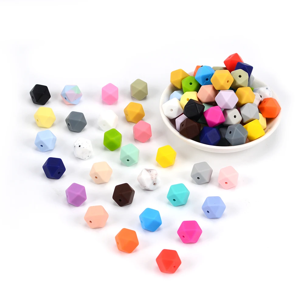 LOFCA 20PCS Hexagon Silicone Beads - BPA-Free Food Grade