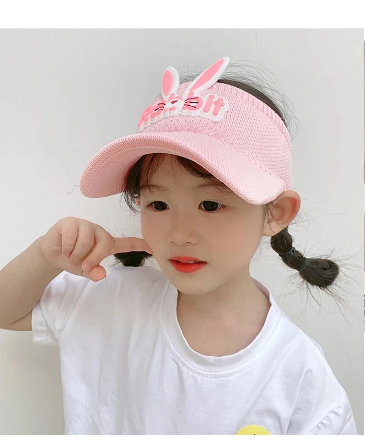 2023 New Sun Children Visors Cute Rabbit Wings Bunny Summer Hat for Kids Boys Girls Hats 3-12years Old_voghion.com