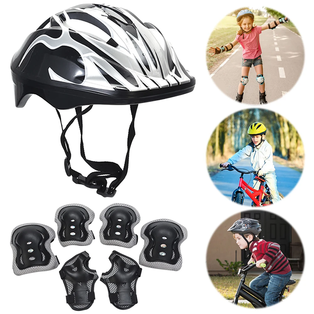 Kids Safety Helmet Knee Elbow Pad Set Toddler Helmet with Protective Gear Set for Bicycle Cycling Skateboard Scooter Skating 5