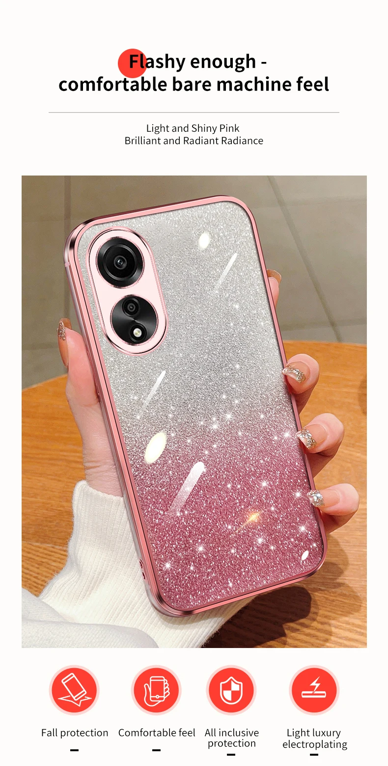 Étui souple avec support de miroir de maquillage, lapin à paillettes, A55, pour Oppo A36, A76, A32, A31, A93, A73, A53, A55, A35, A15, A38A54, A52, A92, 4G, 5G_voghion.com
