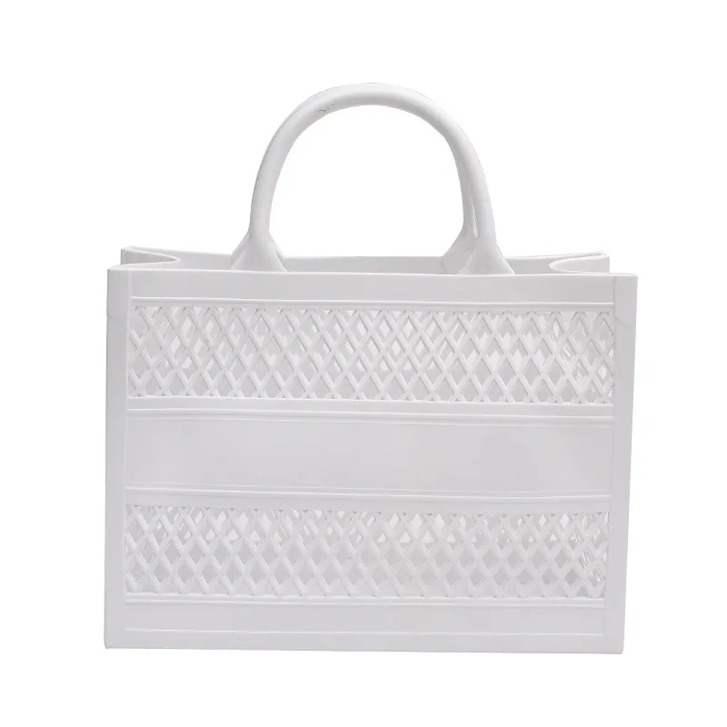 Chic Mesh Beach Tote - Stylish Clear Handbag and Travel Accessory