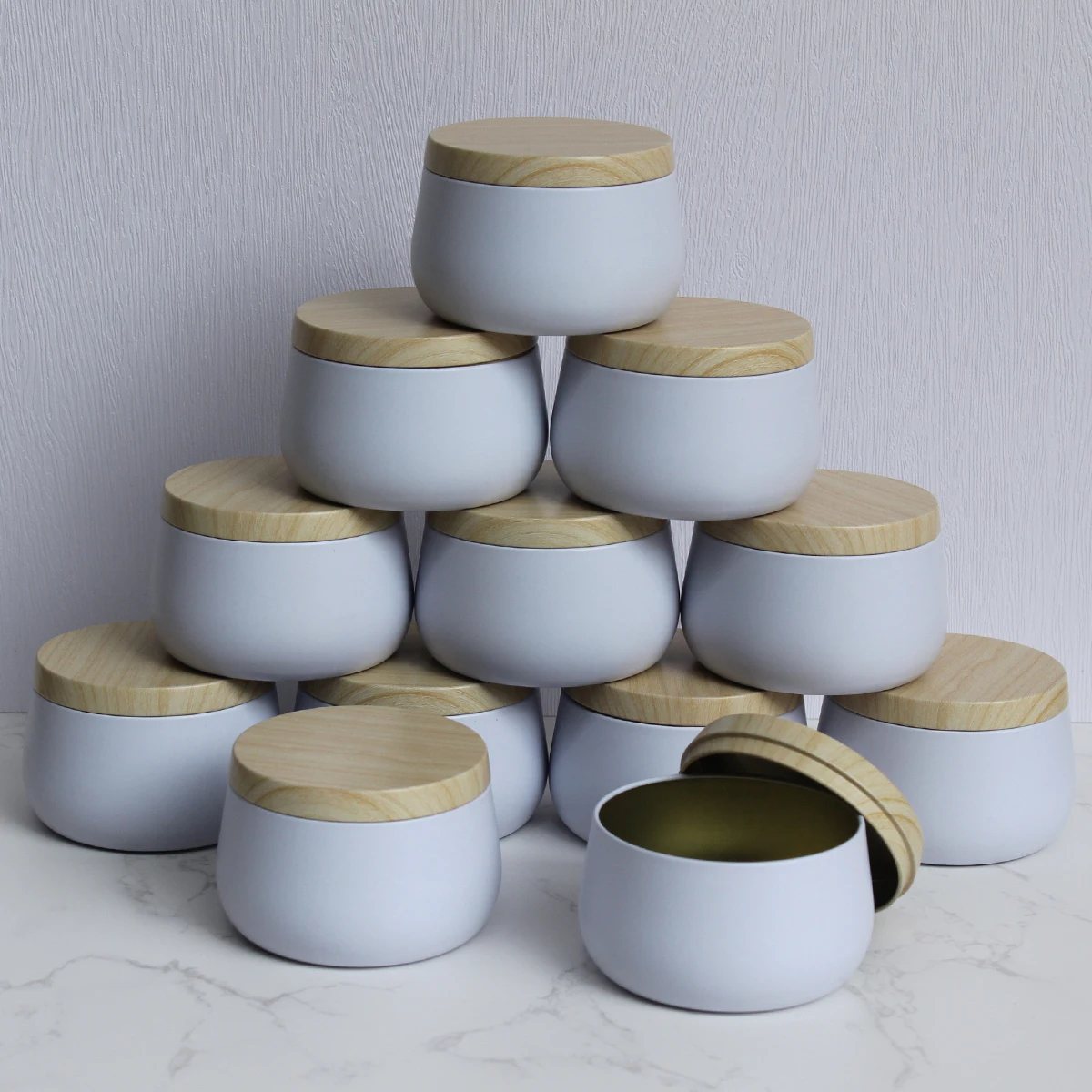 주석 플레이트 뚜껑이 있는 빈 금속 캔들 통, 컨테이너 세트, DIY 캔들 제작용 블랙 또는 화이트 캔들 항아리, 8OZ, 12 팩