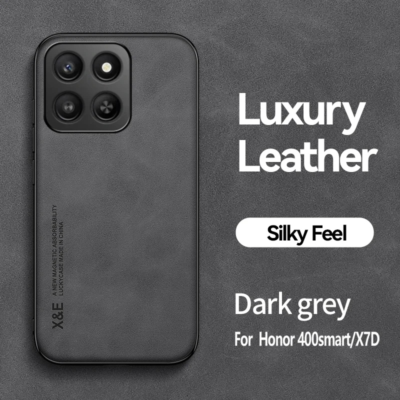 Luxury PU Leather Magnetic Shockproof Back Case with Metal Plate - Stylish and Durable Phone Shell