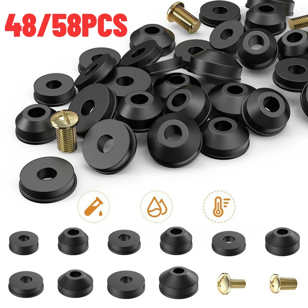4858pcsPlumbingFaucetSealWasherFlatBeveledRubberPlumbing
