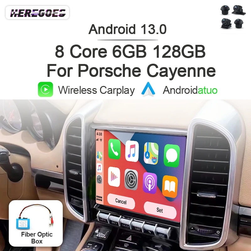 

7862 Carplay Auto Android 13.0 Car Radio Navigation GPS Player For Porsche Cayenne 2010-2017 6GB+128GB Bluetooth Wifi DSP 4G LTE