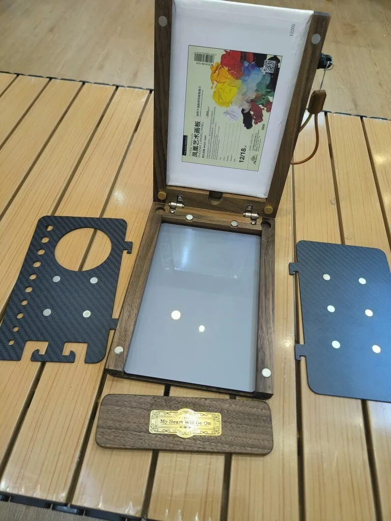 Portable North American Walnut Wood Easel，Watercolor Oil Painting Travel Painting Art Box