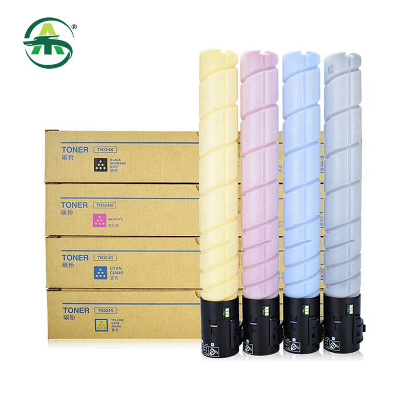 Toner Cartucho para Konica Minolta Bizhub C225 C258 C308 C368 Toner pó Copiadora Suprimentos Compatíveis Bk500g Cmy400g Tn324 tn