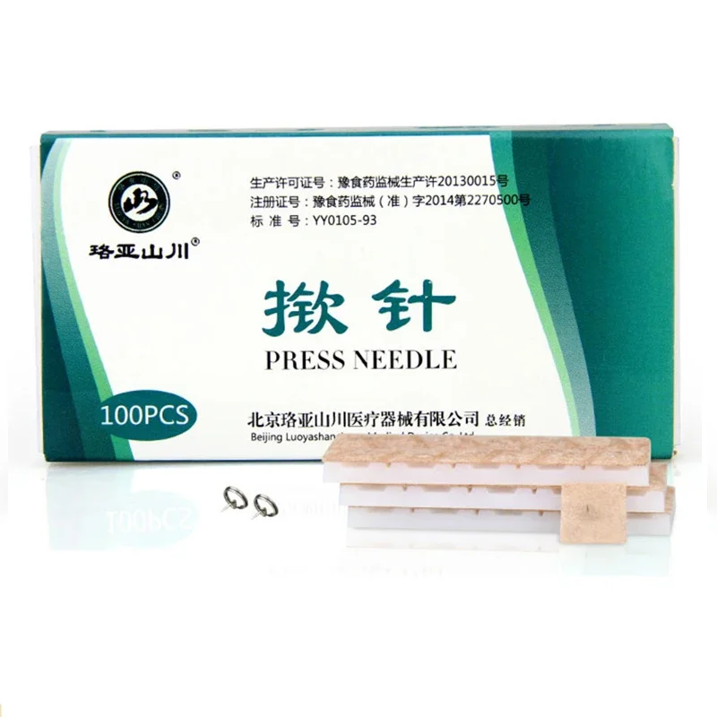100Pcs/box Chinese Traditional Press Needles Ear Acupuncture Needle Disposable Chinese Acupuncture Therapy for Ears Massage Tool four hole single needle big copper pipe handle acupuncture needles yi zhen large size no disposable 5pcs lot