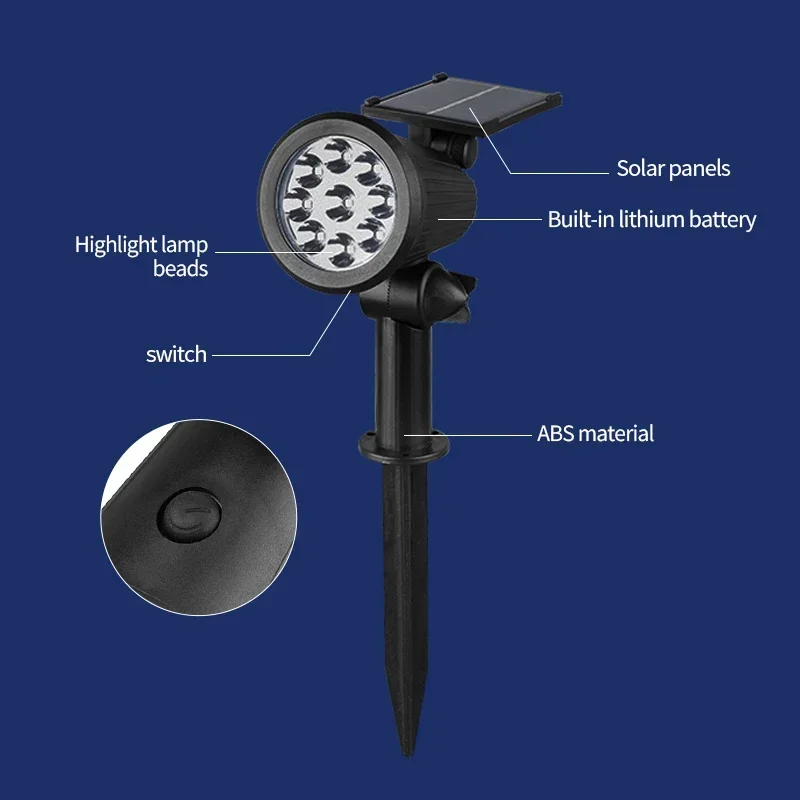 Solar Outdoor Spotlight - Adjustable Waterproof Landscape Light