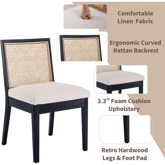 Rattan Mid-Century Dining Chairs 3
