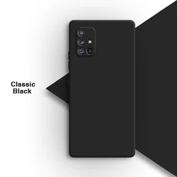Shockproof Liquid Silicone Soft Candy Mobile Phone Case - Original and Simple Design - Samsung A21S (Classic Black)