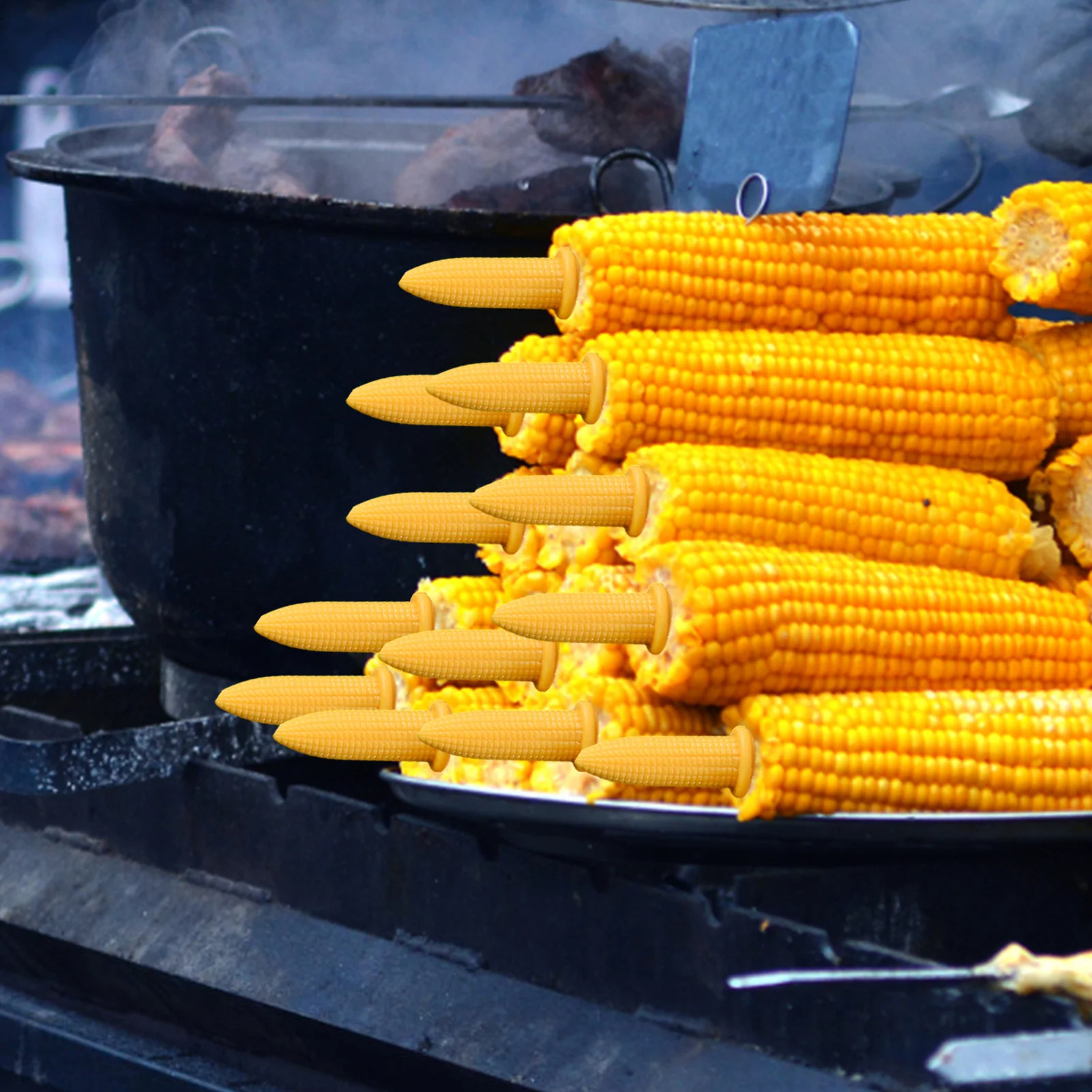Corn Holders 20 Pcs/10 Pairs Corn Holders Set On The Grill BBQ Fork Skewers For Home Cooking Picnics