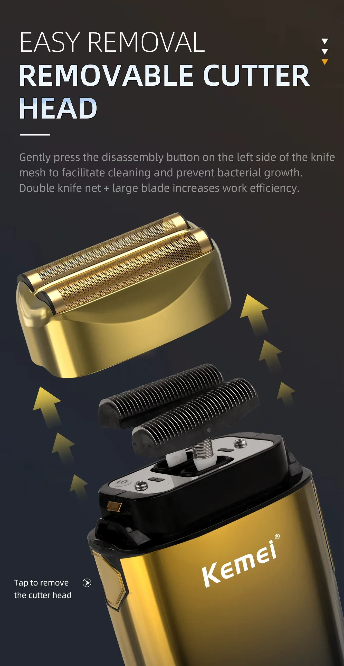 Description Picture 6 of itemKemei Electric Bald Head Razors Barber Foil Shavers LCD Display Cordless Men Shaving Machine USB Rechargeable Beard Hair Trimmer