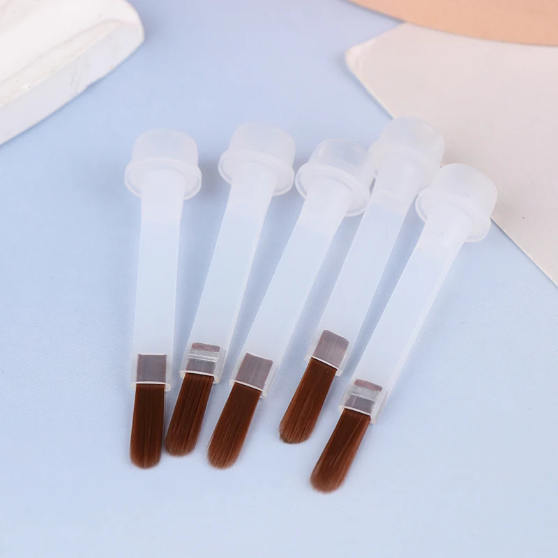 5/10/20Pcs Disposable Nail Polish Brush For 15ml Nail Polish Bottle Replacement Brush Brown Hair Nail Art Brush Applicators 3